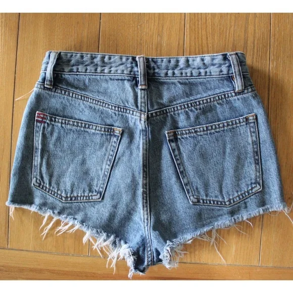 BDG Urban Outfitters Frayed Hem Cheeky Super High Rise Jean Shorts 27 4 - Picture 8 of 9